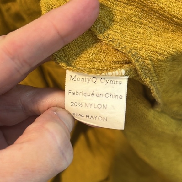 MontyQ,Lightweight Summer Maxi Tunic Asymmetrically Fitted,3/4 Sleeve in Saffron - Picture 7 of 13